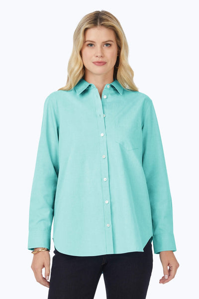 Boyfriend Pinpoint Non-Iron Tunic #color_oceanside