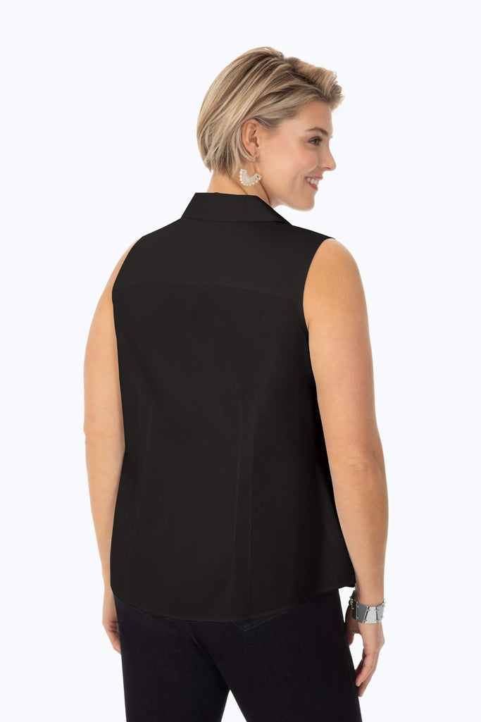 Taylor Plus Essential Stretch Non-Iron Sleeveless Shirt #color_black