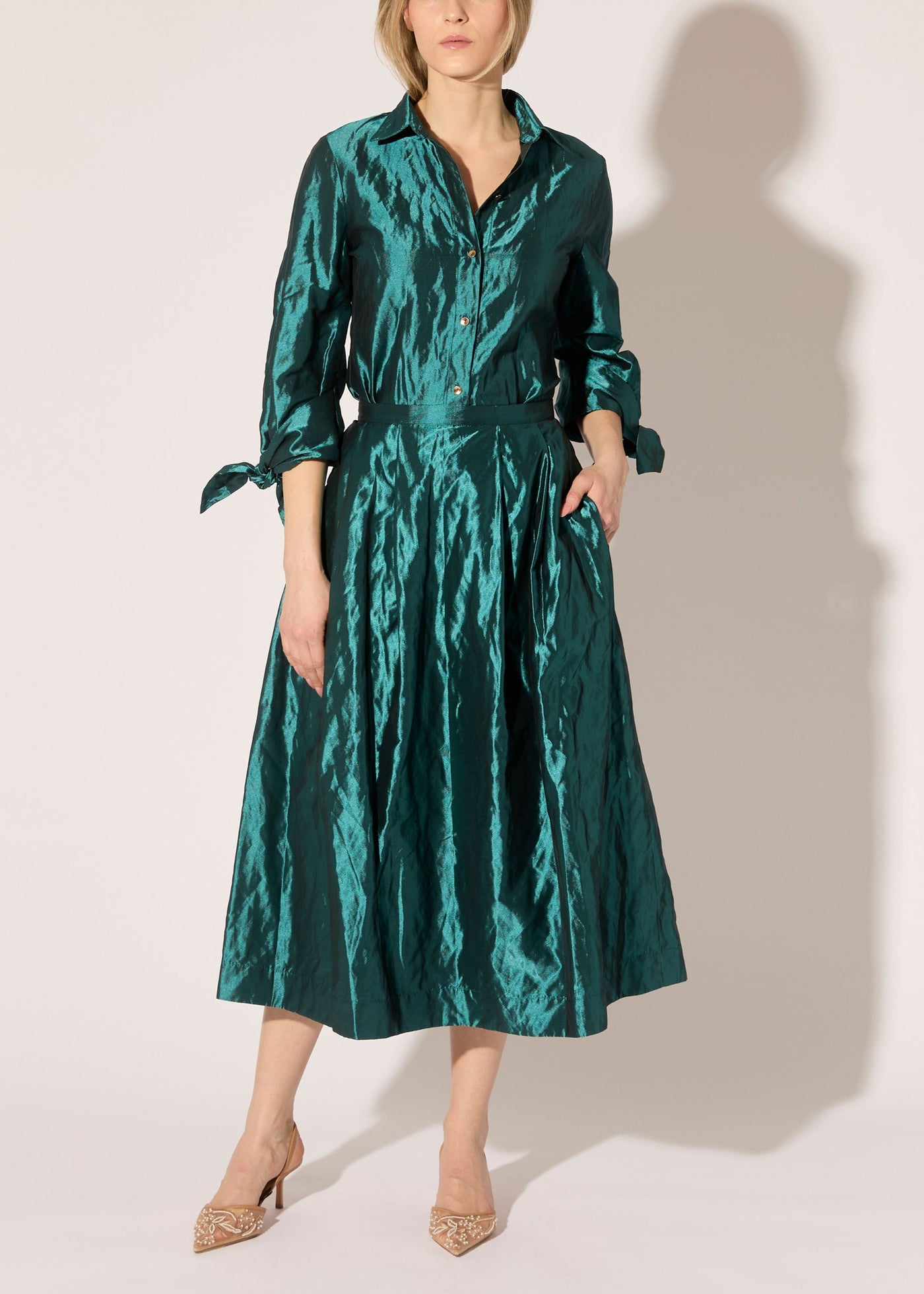 Metallic Taffeta Skirt