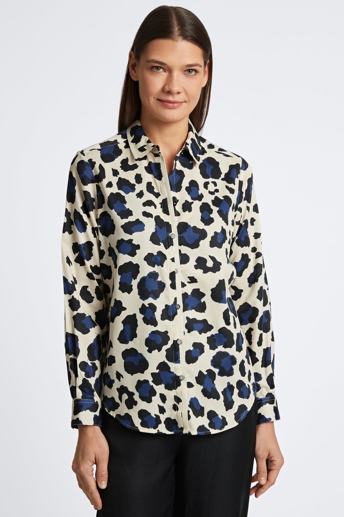 Charlie No Iron Large Cheetah With Border Shirt