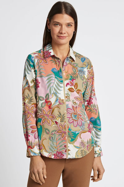 Charlie No Iron Jacobean Floral Shirt