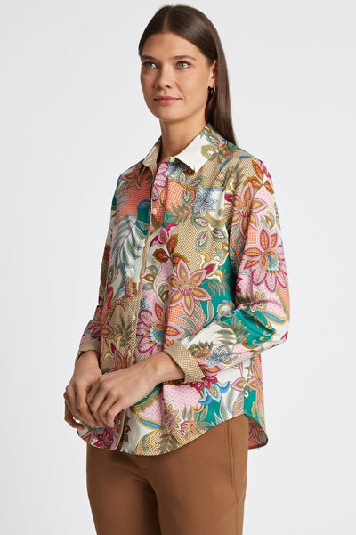 Charlie No Iron Jacobean Floral Shirt