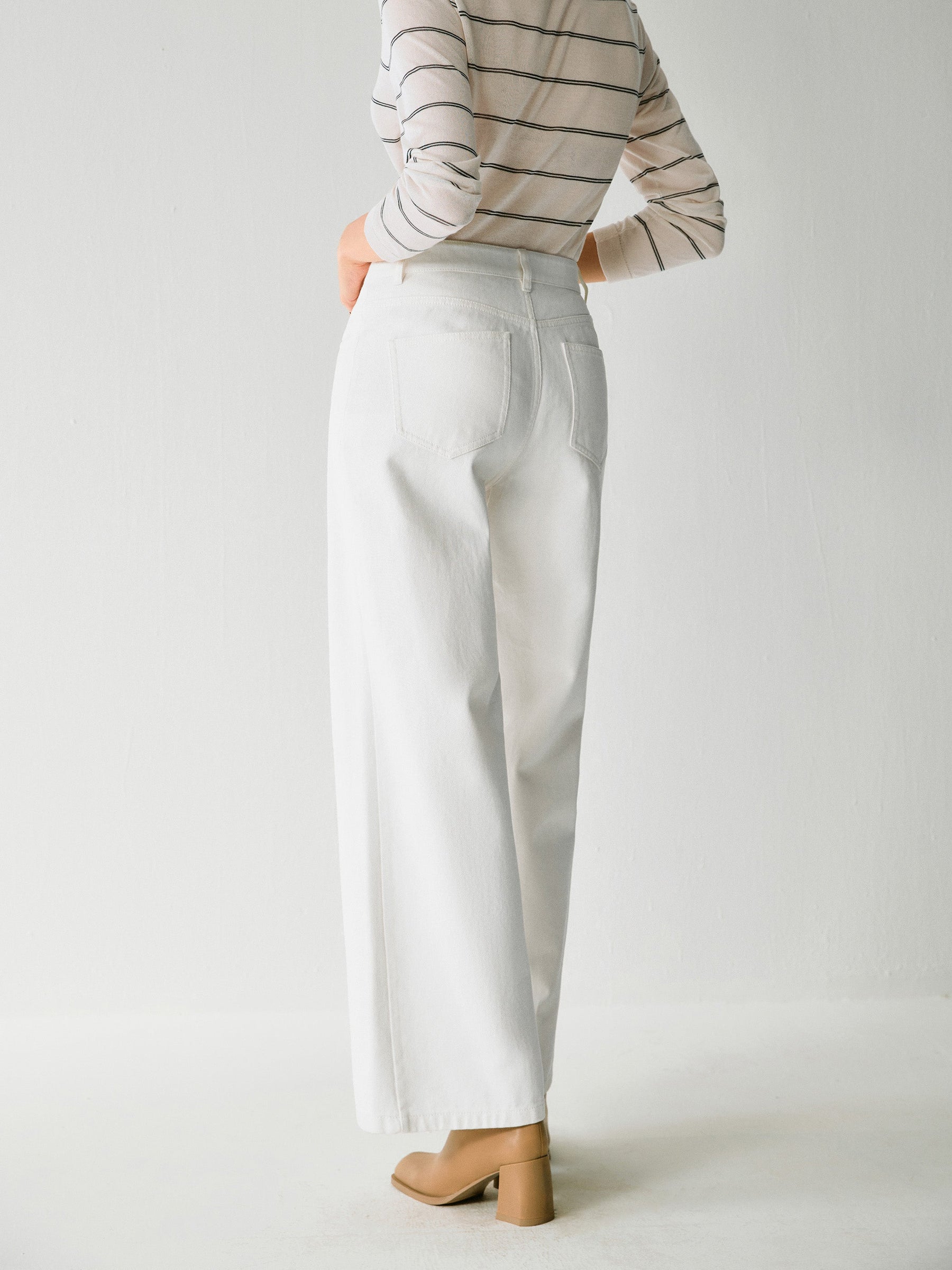 Eleanor White Wide Leg Jeans