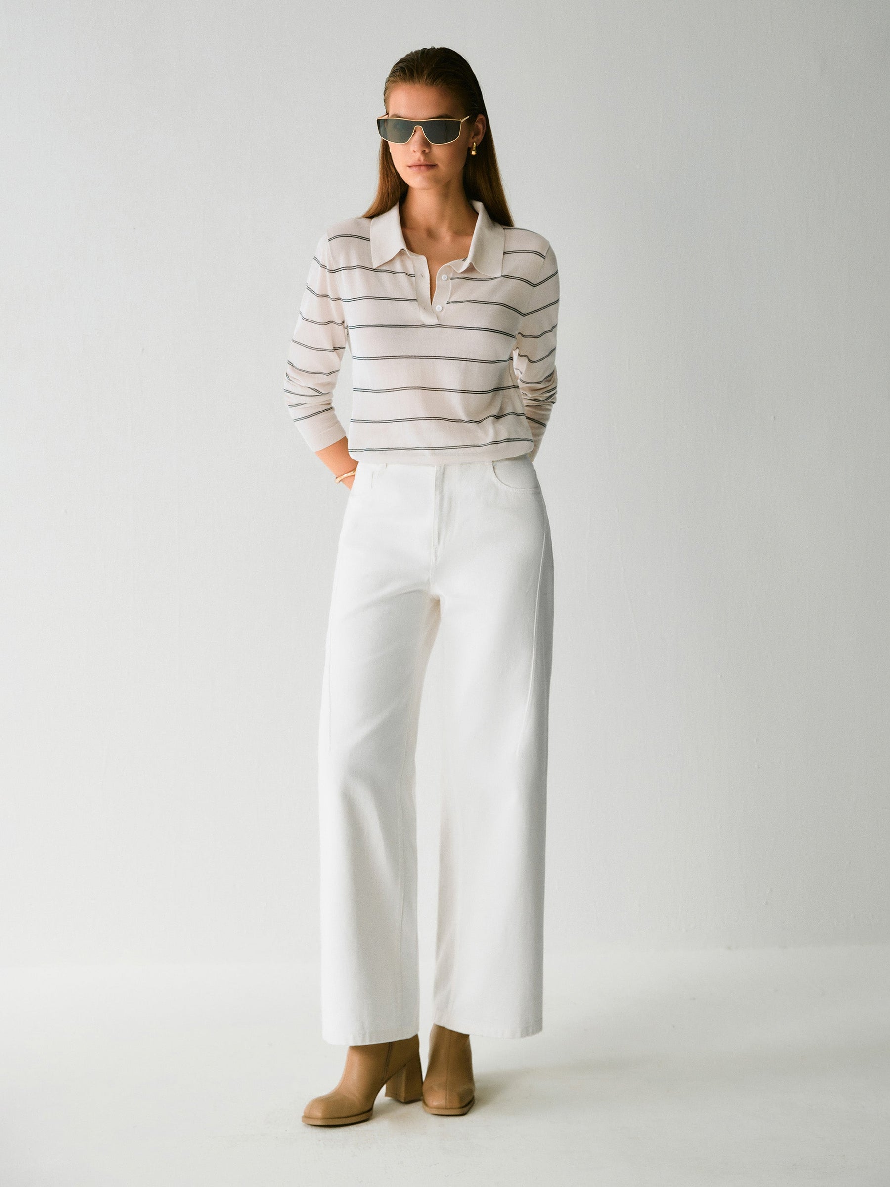 Eleanor White Wide Leg Jeans
