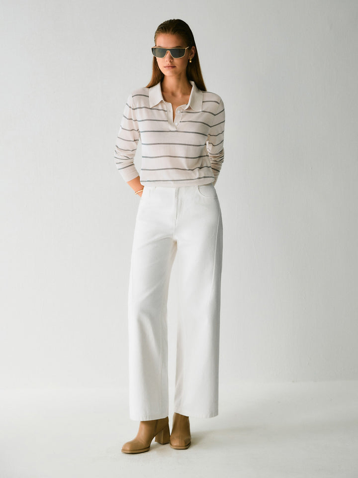 Eleanor White Wide Leg Jeans