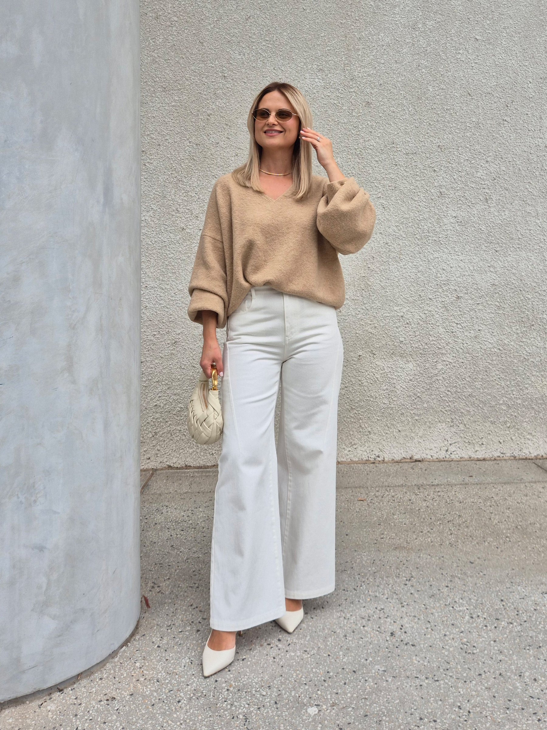 Eleanor White Wide Leg Jeans