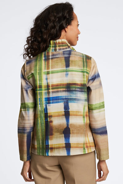 Carolina Painterly Plaid Shirt Jacket