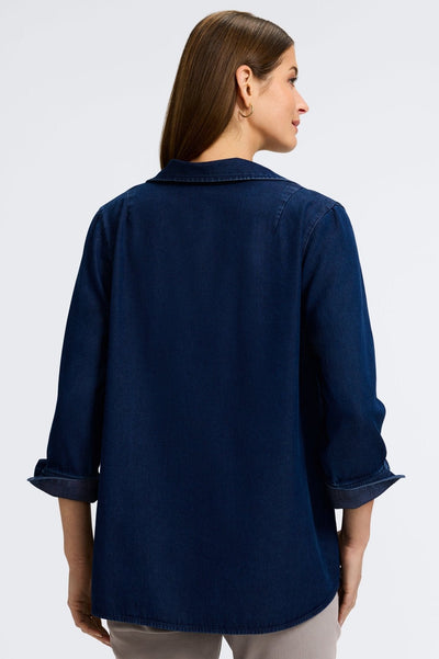 Agnes Tencel® Denim 3/4 Sleeve Popover Shirt
