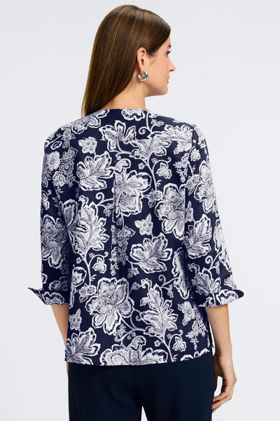 #color_navy/white woodblock floral