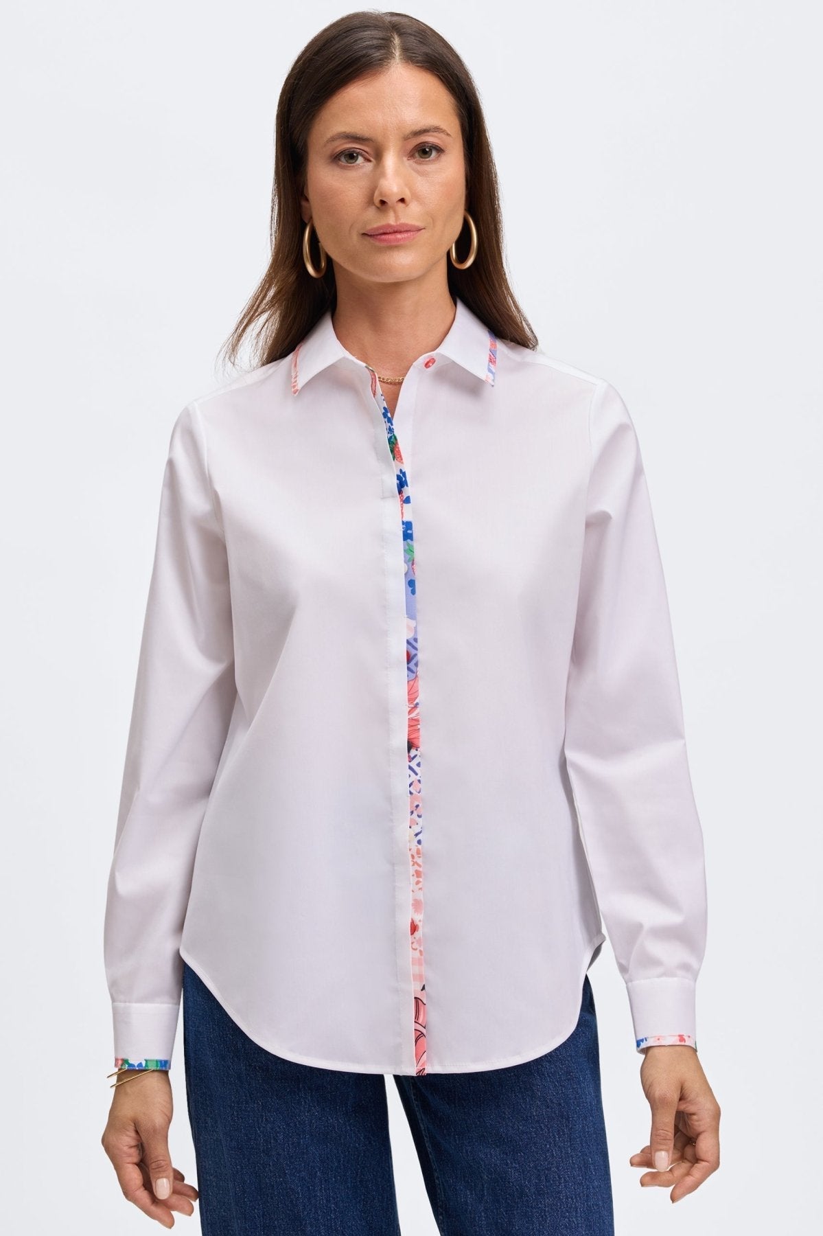 Charlie No Iron Stretch Springtime Collage Long SleeveShirt