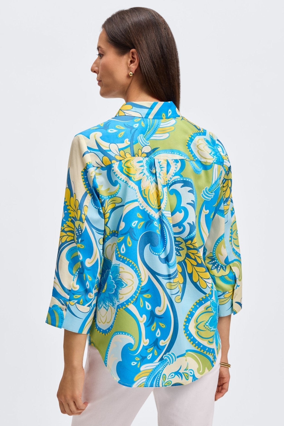 Margie Tropical Jacobean 3/4 Sleeve Shirt