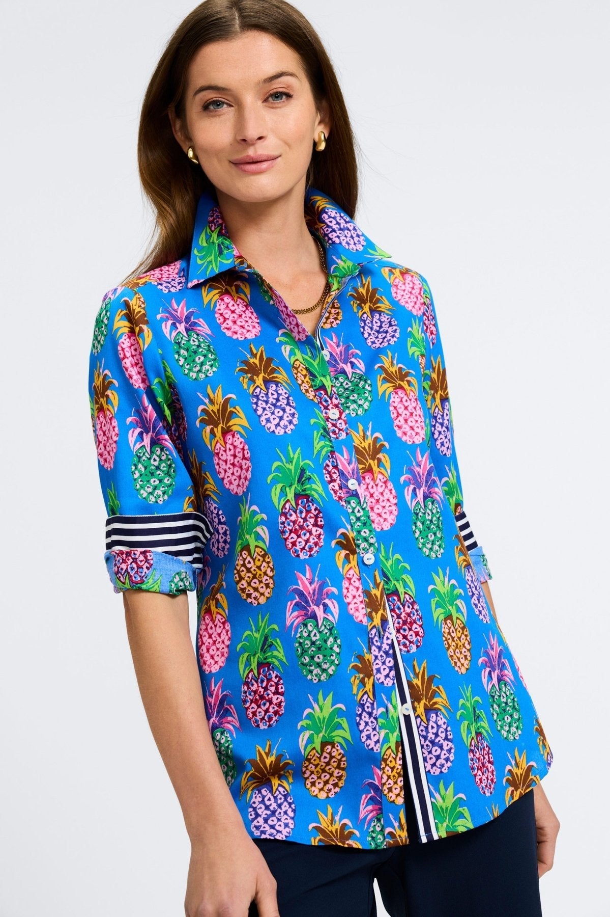 Zoey Pineapple Long Sleeve Shirt