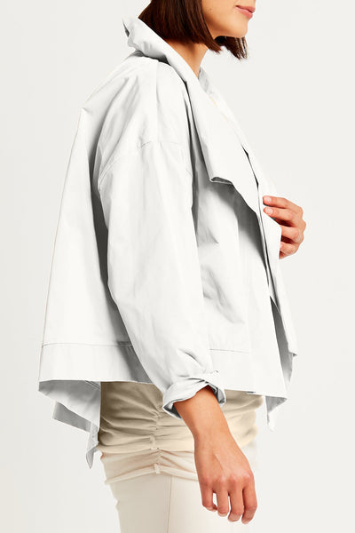 Nylon Cropped Asymmetrical Jacket