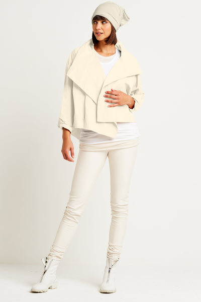 Nylon Cropped Asymmetrical Jacket