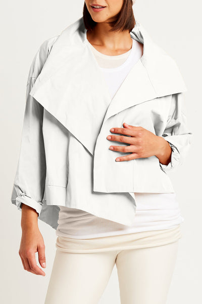 Nylon Cropped Asymmetrical Jacket
