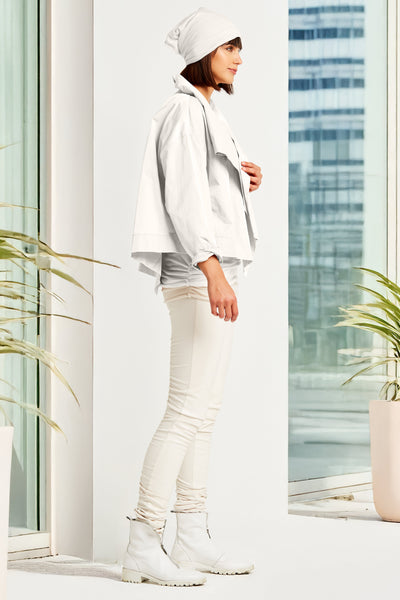 Nylon Cropped Asymmetrical Jacket