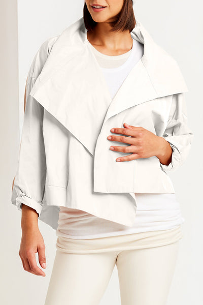 Nylon Cropped Asymmetrical Jacket