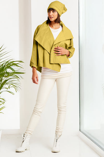 Nylon Cropped Asymmetrical Jacket