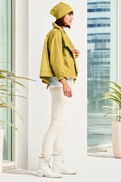 Nylon Cropped Asymmetrical Jacket