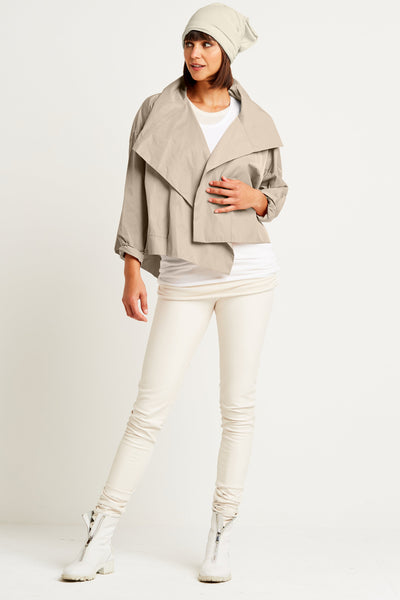 Nylon Cropped Asymmetrical Jacket