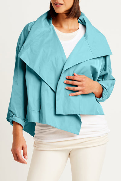 Nylon Cropped Asymmetrical Jacket