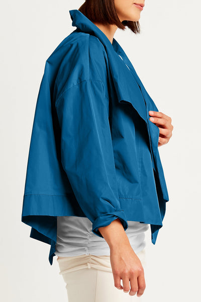 Nylon Cropped Asymmetrical Jacket