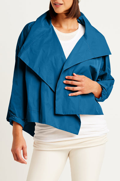 Nylon Cropped Asymmetrical Jacket
