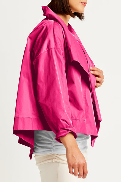 Nylon Cropped Asymmetrical Jacket