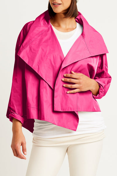Nylon Cropped Asymmetrical Jacket