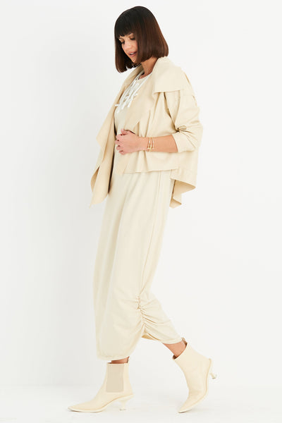 Vegan Leather Cropped Asymmetrical Jacket