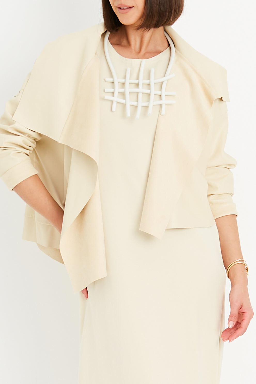 Vegan Leather Cropped Asymmetrical Jacket