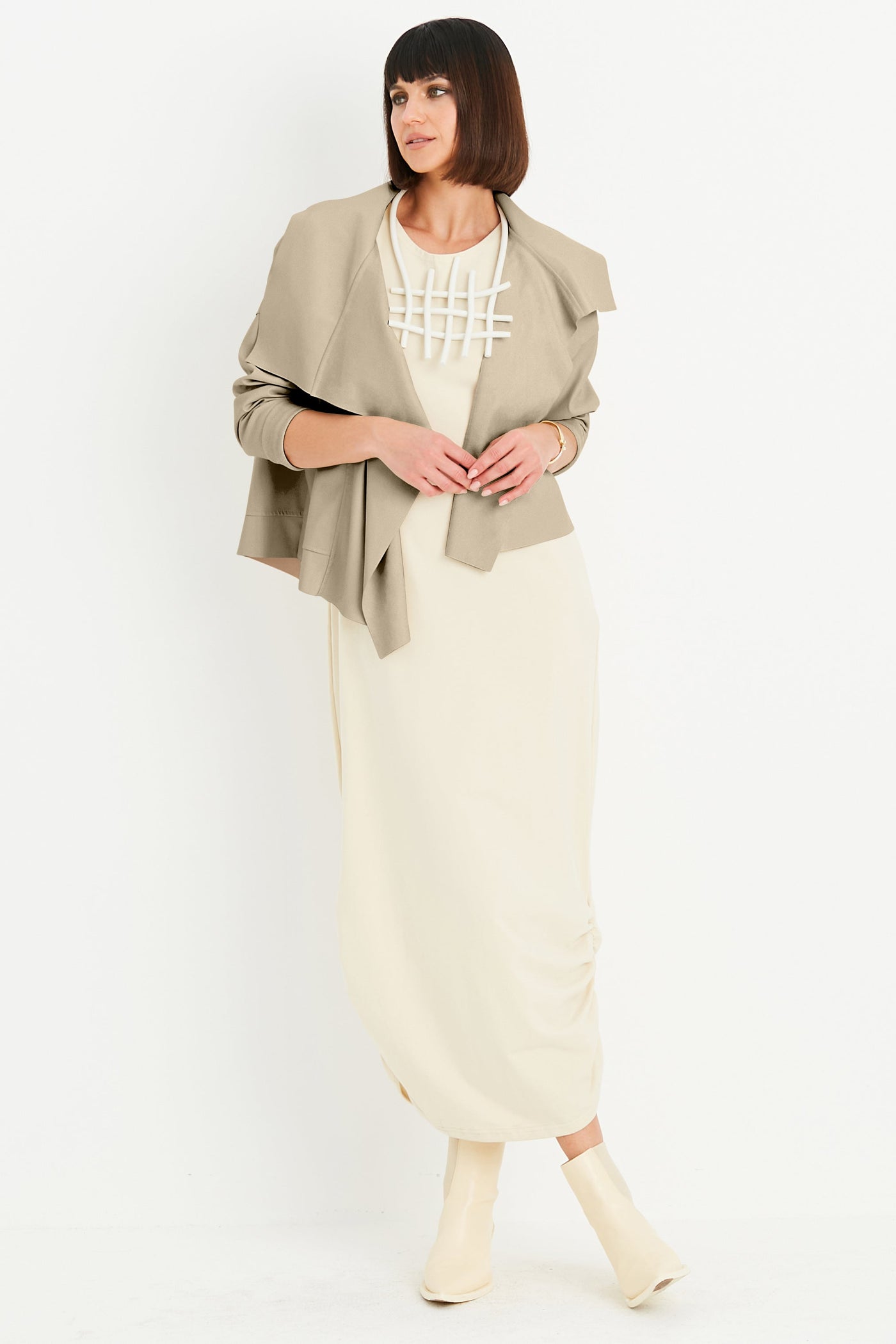 Vegan Leather Cropped Asymmetrical Jacket