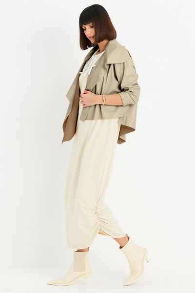 Vegan Leather Cropped Asymmetrical Jacket
