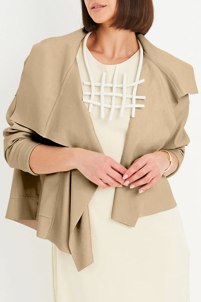 Vegan Leather Cropped Asymmetrical Jacket