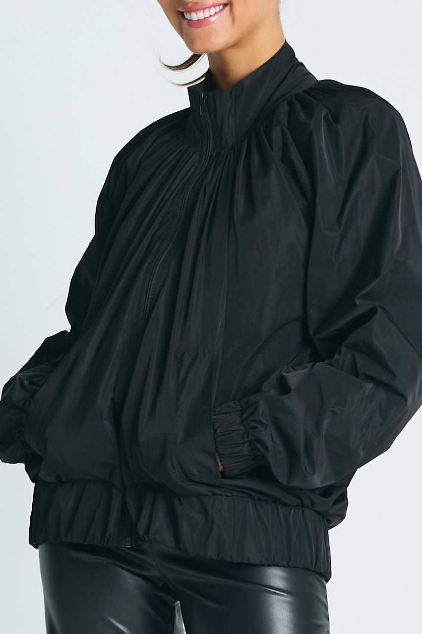 Nylon Rouched Chic Bomber