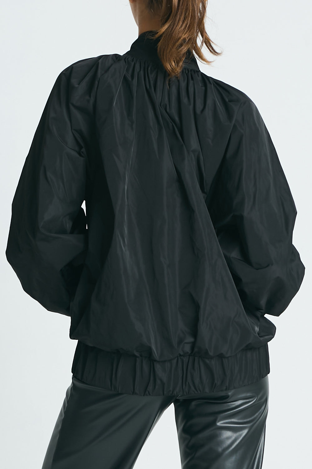 Nylon Rouched Chic Bomber