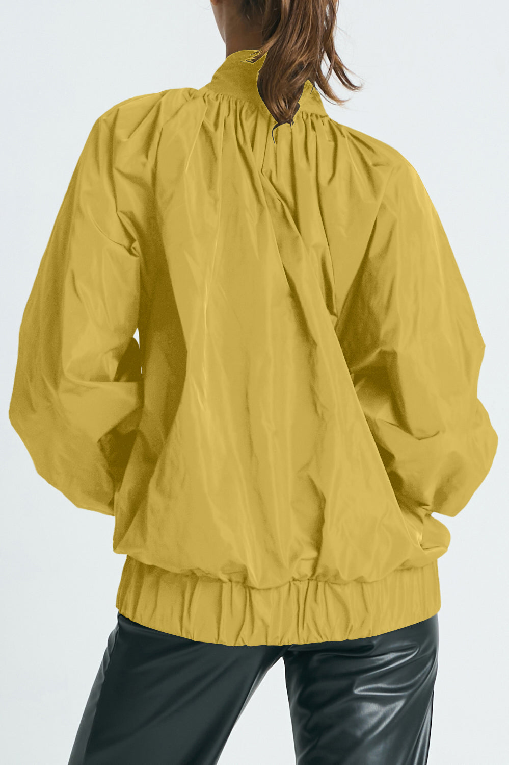 Nylon Rouched Chic Bomber