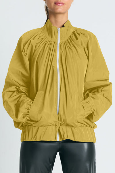Nylon Rouched Chic Bomber