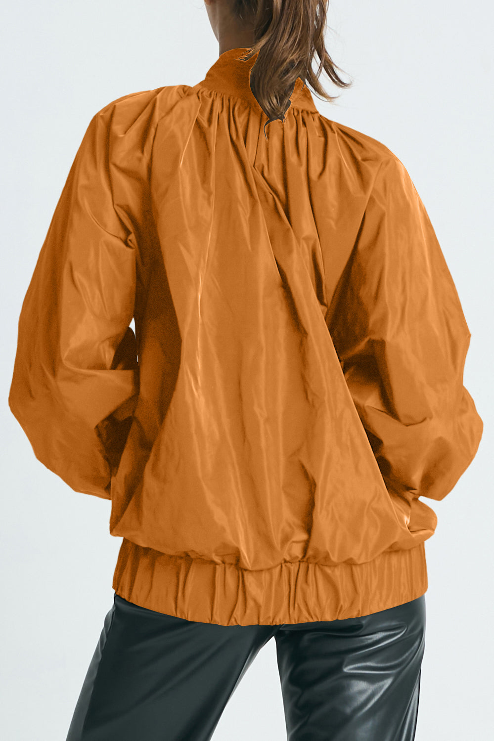 Nylon Rouched Chic Bomber