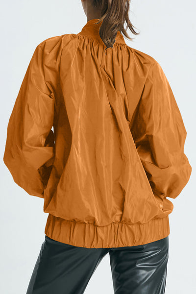 Nylon Rouched Chic Bomber