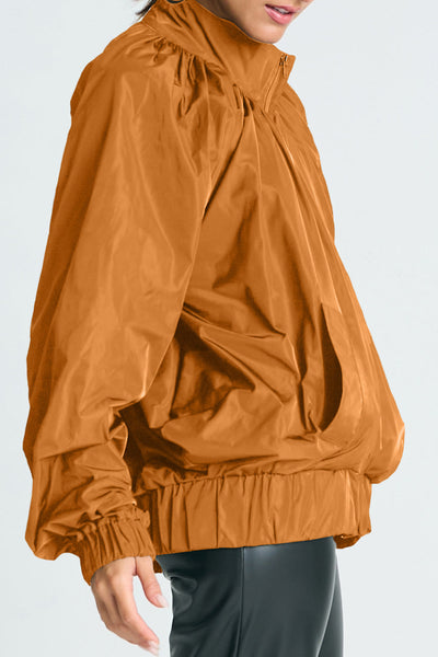 Nylon Rouched Chic Bomber