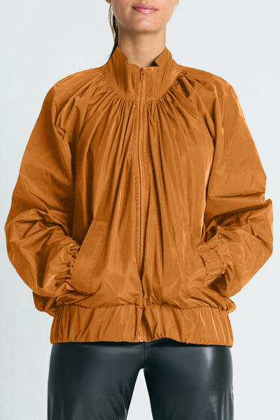 Nylon Rouched Chic Bomber