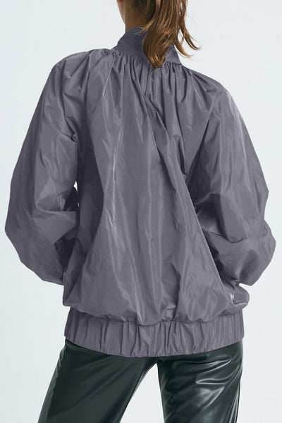 Nylon Rouched Chic Bomber