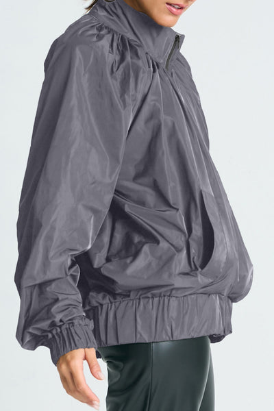 Nylon Rouched Chic Bomber