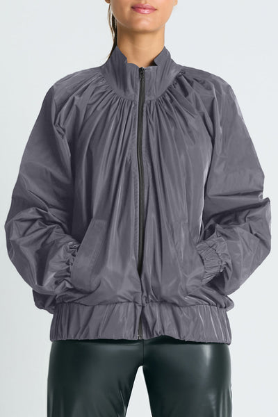 Nylon Rouched Chic Bomber