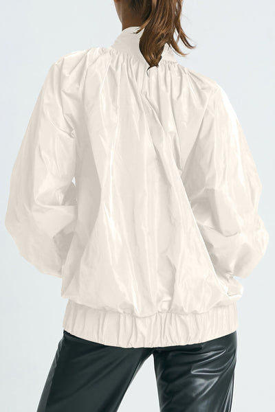 Nylon Rouched Chic Bomber