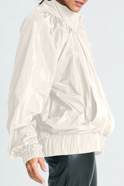 Nylon Rouched Chic Bomber