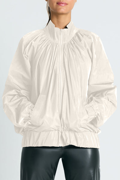 Nylon Rouched Chic Bomber