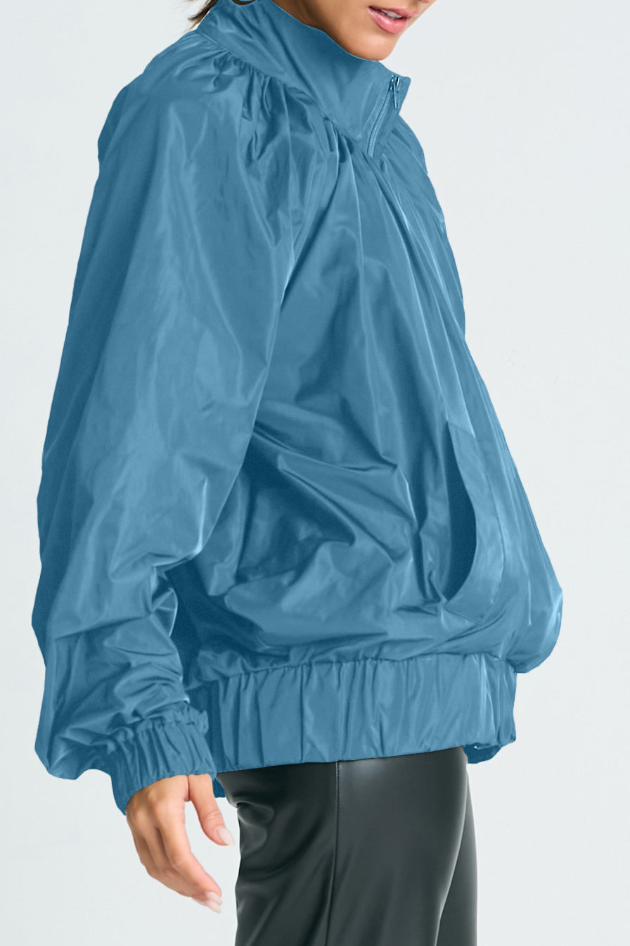 Nylon Rouched Chic Bomber