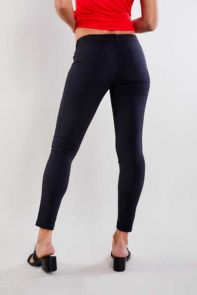 The Best Travel Pants. Back Profile of the Luisa Skinny Jean Pant in Black